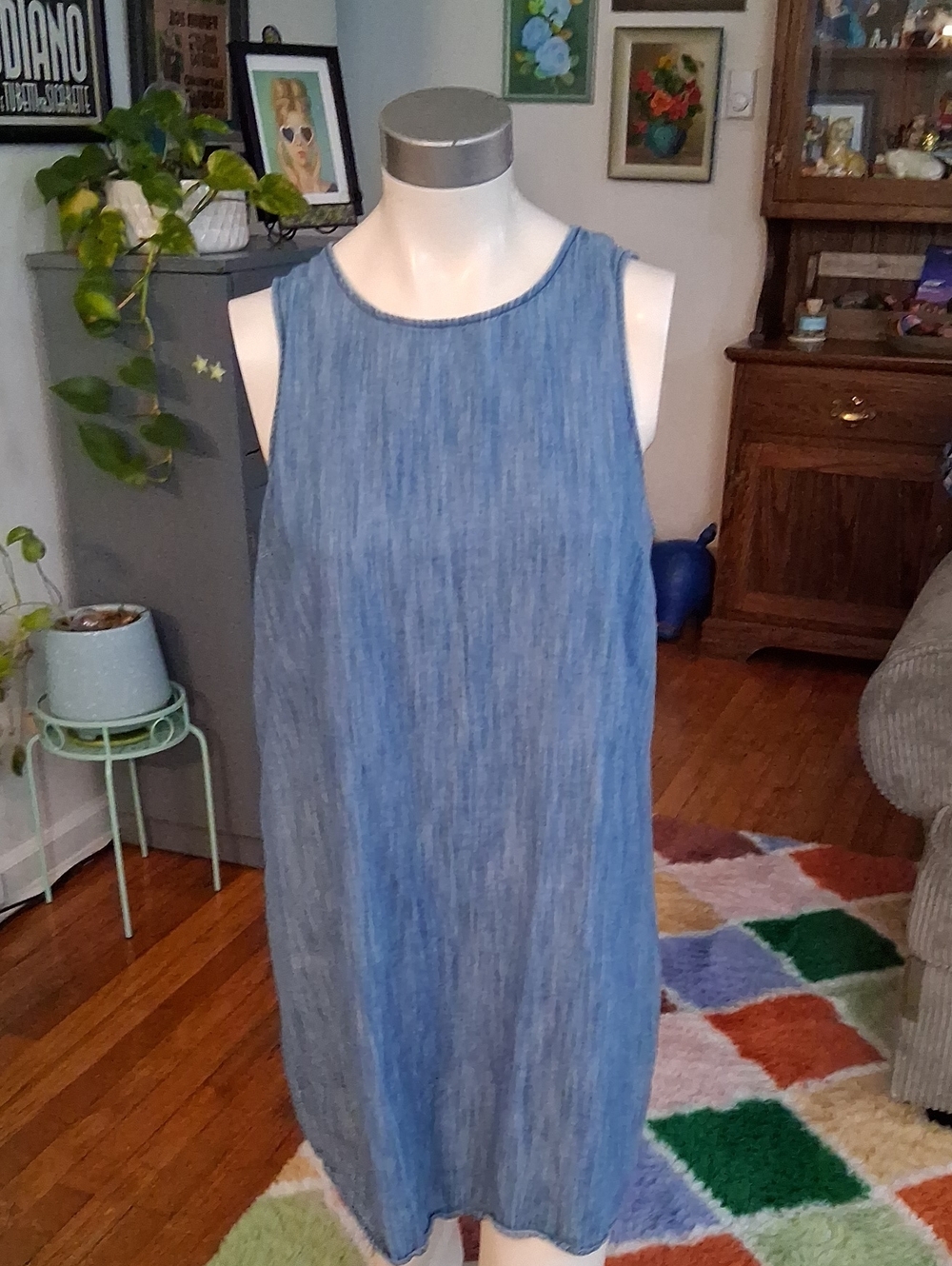 Universal Thread Light Blue Sleeveless Midi Shift Dress
